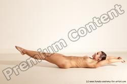 Nude Gymnastic poses Woman White Moving poses Athletic medium brown Dynamic poses Pinup